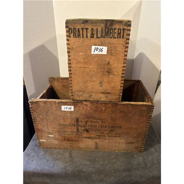 2-ammo boxes-dove tailed-polar stamping powder and pratt and lambert