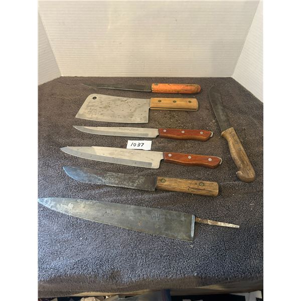 7 knives-germany, japan, sweden, etc 7" to 12" blades