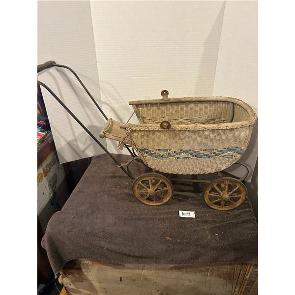 1880's wicker doll carriage- rare