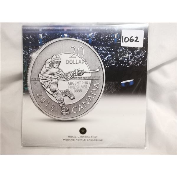 2013 $20 fine silver .999 hockey