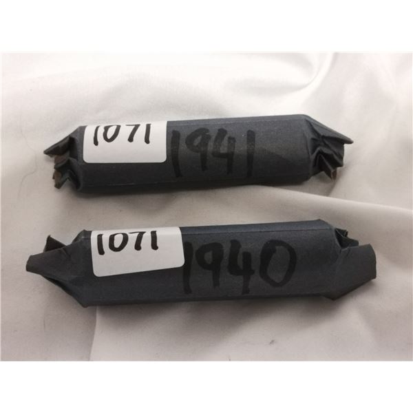 1940, 1941 full rolls of 5 cent coins