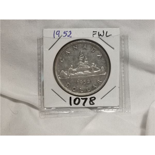 1952 FWL silver $1 coin