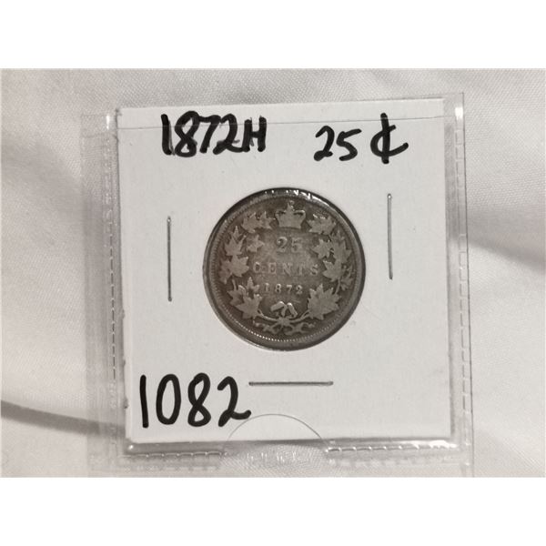 1872H silver 25 cent