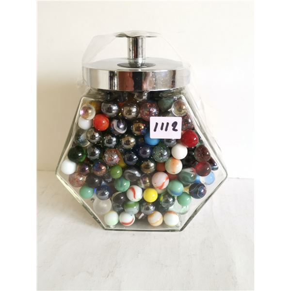 Jar full of marbles 6x3.5x6