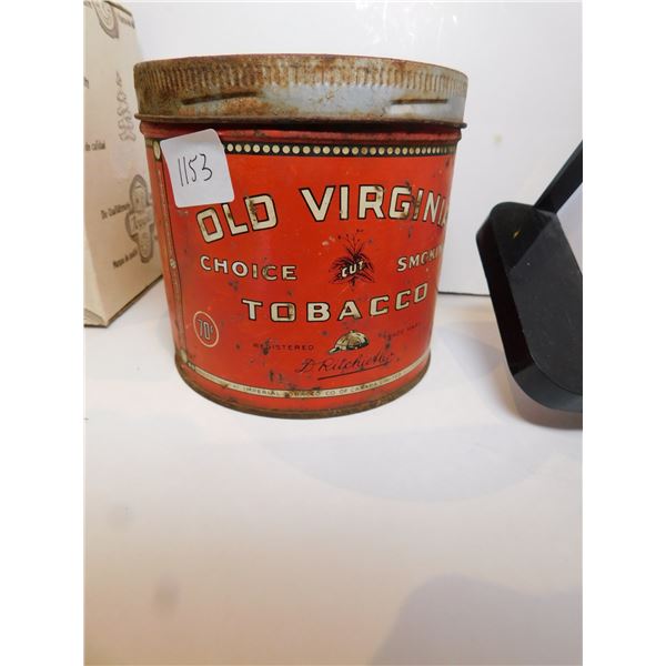 OLD VIRGINIA TOBACCO TIN, 70 CENT LABEL