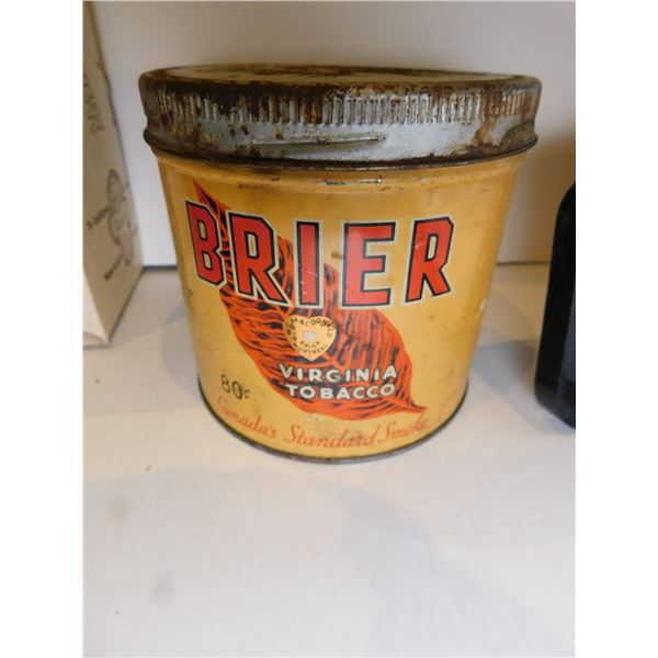 MCDONALD BRIER TOBACCO TIN, 80 CENT LABEL