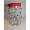 Image 1 : NO BOW, BEAR PEANUT BUTTER JAR, RED LID