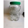 Image 1 : BOW, BEAR PEANUT BUTTER JAR, GREEN LID