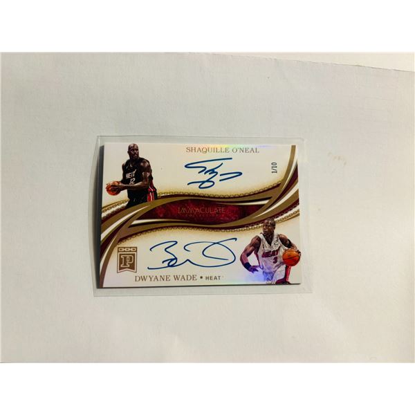 Panini Shaquille O’Neal & Dwayne Wade Miami Heat card. (Cannot authenticate)