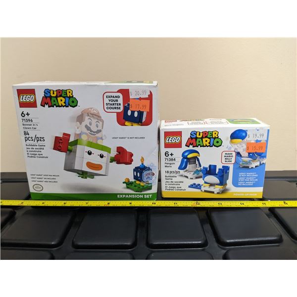 2 Lego Set NIB - #71396 & #71384 - Super Mario Bowser Jr.'s Clown Car Expansion Set & Penguin Mario 