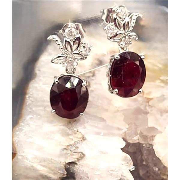 "2Die4" Ruby Corundum & Diamond Certified Earrings