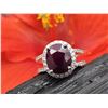 Image 8 : Distinctive Twin-Shank Ruby, Diamond Halo Ring PT