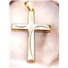 Image 3 : Stylized Cross Pendant 14K Yellow and White Gold