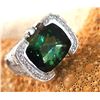 Image 4 : Glamorous Green Tourmaline and Pave Diamond Ring