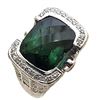 Image 8 : Glamorous Green Tourmaline and Pave Diamond Ring