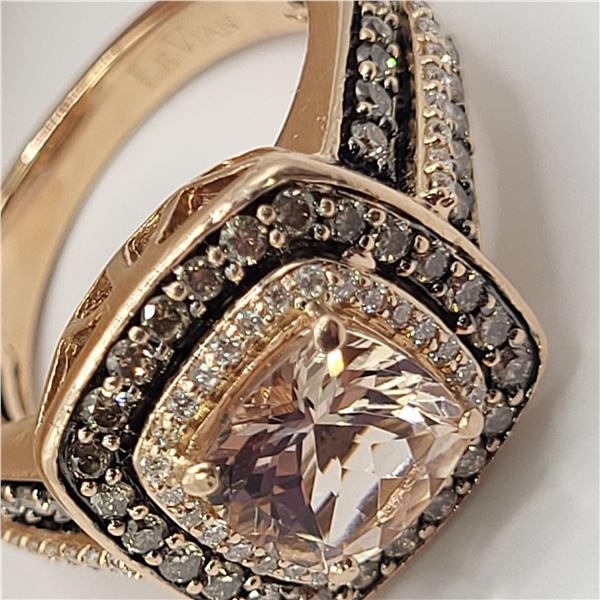 LeVian Morganite, Chocolate & Vanilla Diamond Ring