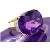 Image 2 : Vibrant Violet Amethyst and Diamond Ring