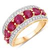 Image 1 : Genuine Ruby & Natural Diamond Tapered Band, Ring