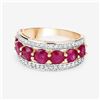 Image 4 : Genuine Ruby & Natural Diamond Tapered Band, Ring