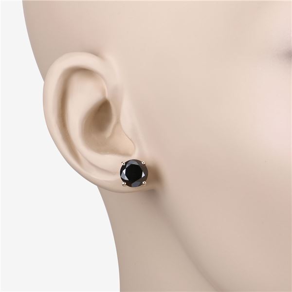 4.77 Carat TotalWeight Black Diamond Stud Earrings