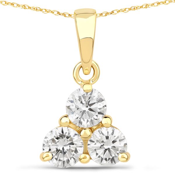 Trendy Trefoil Lab-Grown Diamond Necklace