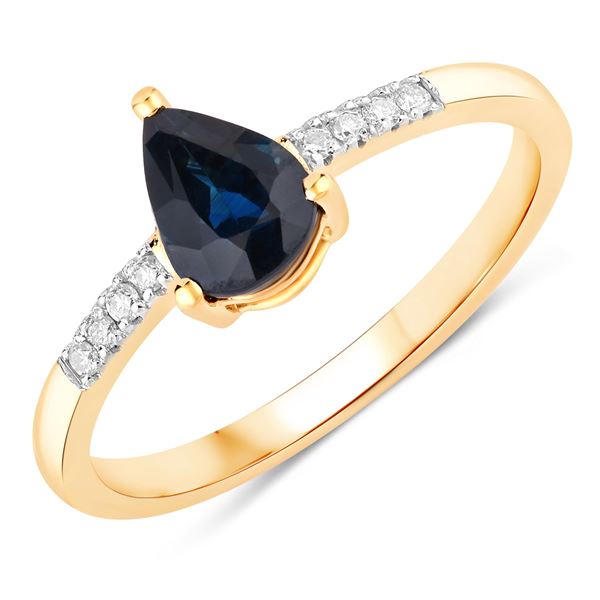 Blue Sapphire and Diamond Simply Beautiful Ring