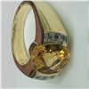 Image 6 : Bezel-Set Honey-Colored Citrine and Diamond Ring