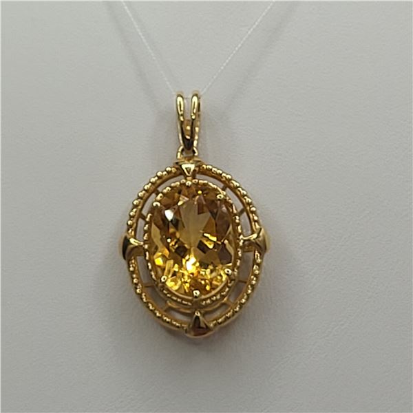 Incredible Citrine Pendant with Double Hobnail Frames