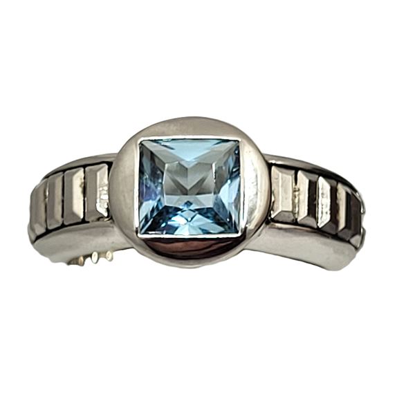 Swiss Blue Topaz Unisex Ring - Designer Quality