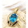 Image 2 : Large Swiss Blue Topaz Pendant/Enhancer Signed JH
