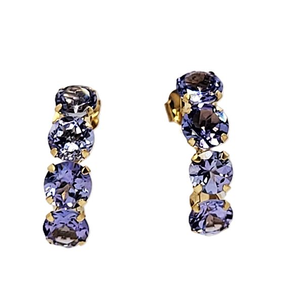 Twinkling Tanzanite Minimalist Half-Hoop Earrings