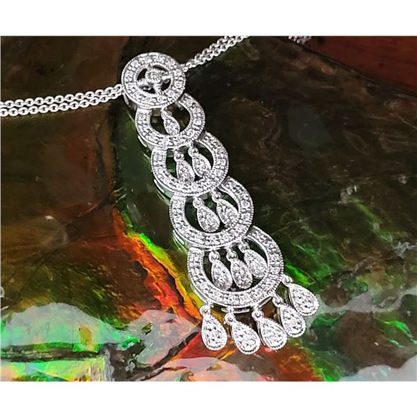 Graduating Concentric Circle Diamond Chandelier Necklace