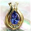 Image 1 : Striking Tanzanite Pendant with Gold Frame & Diamonds