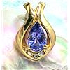 Image 5 : Striking Tanzanite Pendant with Gold Frame & Diamonds