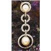 Image 3 : Concentric Circles Drop Pendant with Diamonds and Pearls