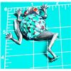 Image 2 : Handmade Frog Brooch with Colorful Resin .925