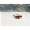 Image 10 : 14K Yellow Gold Ruby and Diamond Band Ring