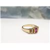 Image 12 : 14K Yellow Gold Ruby and Diamond Band Ring