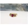 Image 21 : 14K Yellow Gold Ruby and Diamond Band Ring