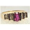 Image 25 : 14K Yellow Gold Ruby and Diamond Band Ring