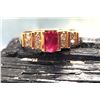 Image 38 : 14K Yellow Gold Ruby and Diamond Band Ring
