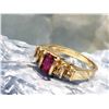 Image 3 : 14K Yellow Gold Ruby and Diamond Band Ring