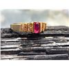 Image 40 : 14K Yellow Gold Ruby and Diamond Band Ring