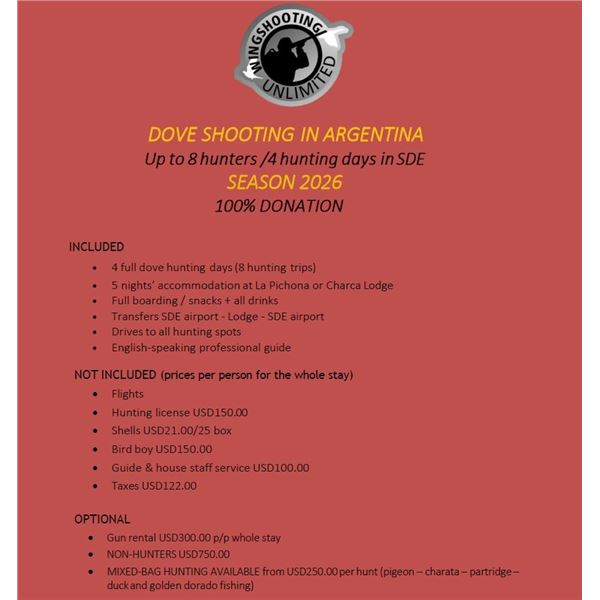 Dove for up to 8 Hunters - Windshooting Unlimited