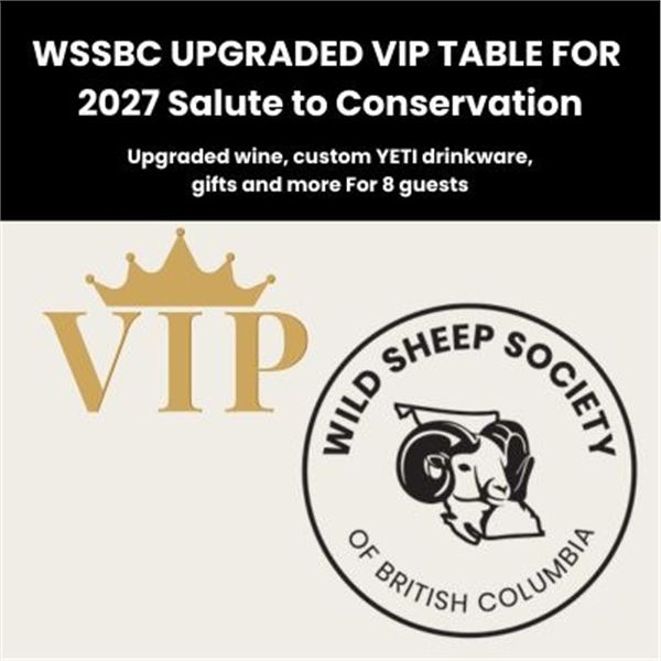 WSSBC UPGRADED VIP TABLE FOR 2027 Salute to Conservation