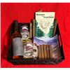 Image 1 : Tatshenshini Glacial Whisky, Premium Cigars, Whisky Glasses and Sheep Hunting Book Basket