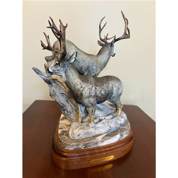 Bronze Sculpture - “Deep Snow, Big Bucks” by Rick Taylor