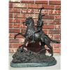 Image 1 : FREDERIC REMINGTON "THE SCALP" LARGE 20" x 25" BRONZE SCULPTURE