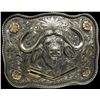 Image 1 : Clint Orms Engraver & Silversmith Sterling Silver & Gold Trophy Buckle & Cape Buffalo Belt