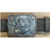 Image 3 : Clint Orms Engraver & Silversmith Sterling Silver & Gold Trophy Buckle & Cape Buffalo Belt